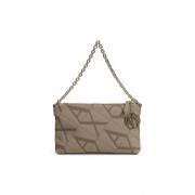 Beige Bedrukte Handtas met Ritssluiting Armani Exchange , Beige , Dame...