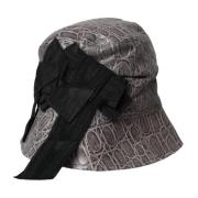 Grijs Zwart Leren Bucket Hat Dolce & Gabbana , Gray , Dames