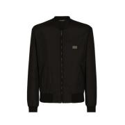 Nylon jas met merklabel Dolce & Gabbana , Black , Heren