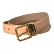 Beige Metalen Logo Gesp Riem Dolce & Gabbana , Beige , Dames