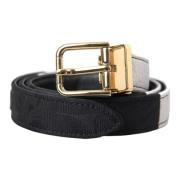 Zwart Wit Patchwork Metalen Gesp Riem Dolce & Gabbana , Black , Dames