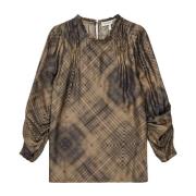 Feminine Blouse met All-Over Print Munthe , Brown , Dames