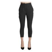 Zwarte hoge taille cropped capri-broek Ermanno Scervino , Black , Dame...