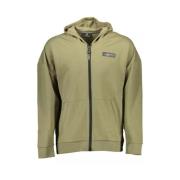 Groene Zip-Up Hoodie met Contrasterende Accenten Plein Sport , Green ,...