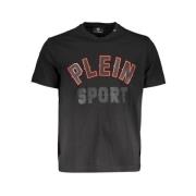 Verhoogd Athletisch T-shirt met Iconische Print Plein Sport , Black , ...