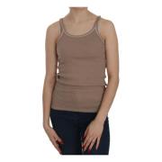 Bruin Mouwloos Spaghetti Band Top Pink Memories , Brown , Dames