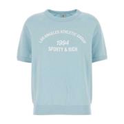 Lichtblauwe Katoenmix Sweatshirt Sporty & Rich , Blue , Dames