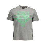 Grijs T-shirt met Gedurfde Accenten Plein Sport , Gray , Heren