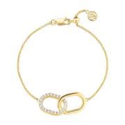 Capizzi Due Armband met Witte Zirkonia Sif Jakobs Jewellery , Yellow ,...