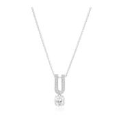 Carezza Uno Ketting met Witte Zirkonia Sif Jakobs Jewellery , Gray , D...