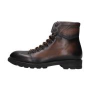 Bruine Leren Veterschoenen Magnanni , Brown , Heren