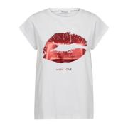 Metallic Print Tee Top Co'Couture , White , Dames