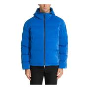 Logo Snap-Zip Down Jacket Emporio Armani EA7 , Blue , Heren