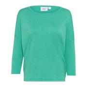 Groene R-Neck Pullover Sweater Saint Tropez , Green , Dames