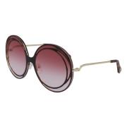 Mode Zonnebril in Havana/Goud met Roze Lens Chloé , Brown , Dames