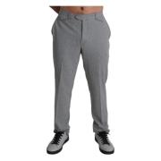 Elegante Geruite Wol Formele Broek Bencivenga , Gray , Heren