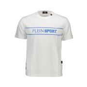 Wit T-shirt met handtekeningdetails Plein Sport , White , Heren