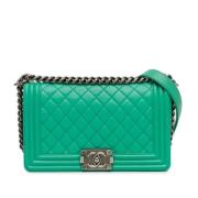 Pre-owned Leather shoulder-bags Chanel Vintage , Green , Dames