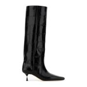 Zwarte Leren Enkellaarzen Paris Texas , Black , Dames