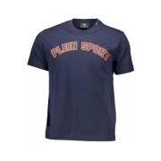 Blauw T-shirt met contrasterende prints Plein Sport , Blue , Heren