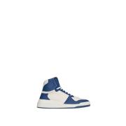 Premium Leren Mid-Top Sneakers Saint Laurent , Blue , Heren