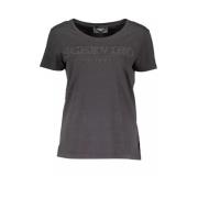 Chic T-shirt met geborduurd logo en contrasterende accenten Ermanno Sc...