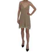 Elegante Beige Spaghettiband Mini Jurk Pink Memories , Beige , Dames