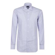 Klassieke Lange Mouw Shirt Barba Napoli , Blue , Heren