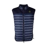 Elegante donkerblauwe nylon puffer vest Centogrammi , Blue , Heren