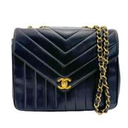 Pre-owned Leather shoulder-bags Chanel Vintage , Black , Dames