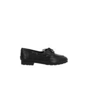 Zwarte Leren Mocassin Schoenen Veters Bally , Black , Dames