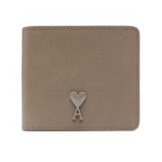 Taupe Logo Beige Portemonnee Ami Paris , Gray , Heren