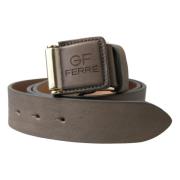 Elegante Leren Riem met Gegraveerde Gesp Gianfranco Ferré , Brown , Da...