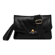 Nero Mirea Leren Crossbody Tas Gianni Chiarini , Black , Dames