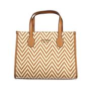 Bruine Katoenen Handtas met Silvana Stijl Guess , Brown , Dames