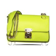 Groene Polyethyleen Schoudertas met Kettingriem Guess , Green , Dames