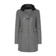 Grijze Wollen Blend Toggle Jas Fay , Gray , Dames