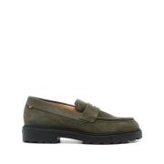 Groene Suède Penny Loafer Schoenen Bally , Green , Heren