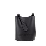 Kleine Zwarte Bucket Crossbody Handtas Burberry , Black , Dames