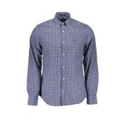 Elegant Slim-Fit Button-Down Overhemd Gant , Blue , Heren