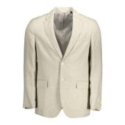 Klassieke Linnen Jas in Beige met Logo-Details Gant , Beige , Heren