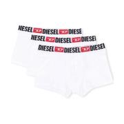 Witte Logo Boxershorts Pak van 3 Diesel , White , Heren