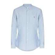 Clear Blue Slim Fit Oxford Overhemd Polo Ralph Lauren , Blue , Heren