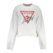 Witte Katoenen Trui met Print en Logo Guess , White , Heren