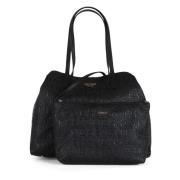 Stijlvolle Shopper met Tweede Binnen Tas Guess , Black , Dames