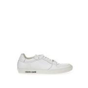 Witte Leren Sneakers Luxe Schoeisel Roberto Cavalli , White , Dames