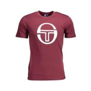 Katoenen T-shirt met print en logo Sergio Tacchini , Purple , Heren