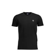 Zwart Katoenen Geborduurd Logo T-shirt Sergio Tacchini , Black , Heren