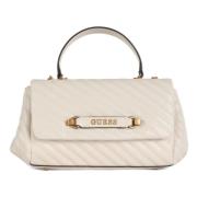 Gewatteerde schoudertas met metalen logo Guess , White , Dames