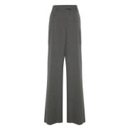 Grijze Wijde Broek Stretch Design Valentino , Gray , Dames